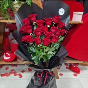 Heart Shaped Bouquet with 19 Roses